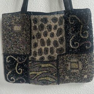 Vintage Chico's Silk & Beaded Bag